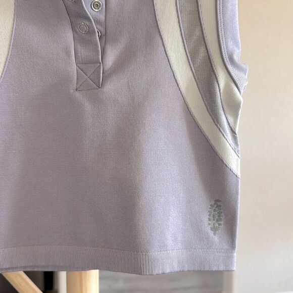 NWOT Free People Free Kick Crop Henley Lavender Sleeveless Muscle Top XS/S - Picture 8 of 10